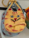 Ginger Tabby Wool Felted Crossbody Bag